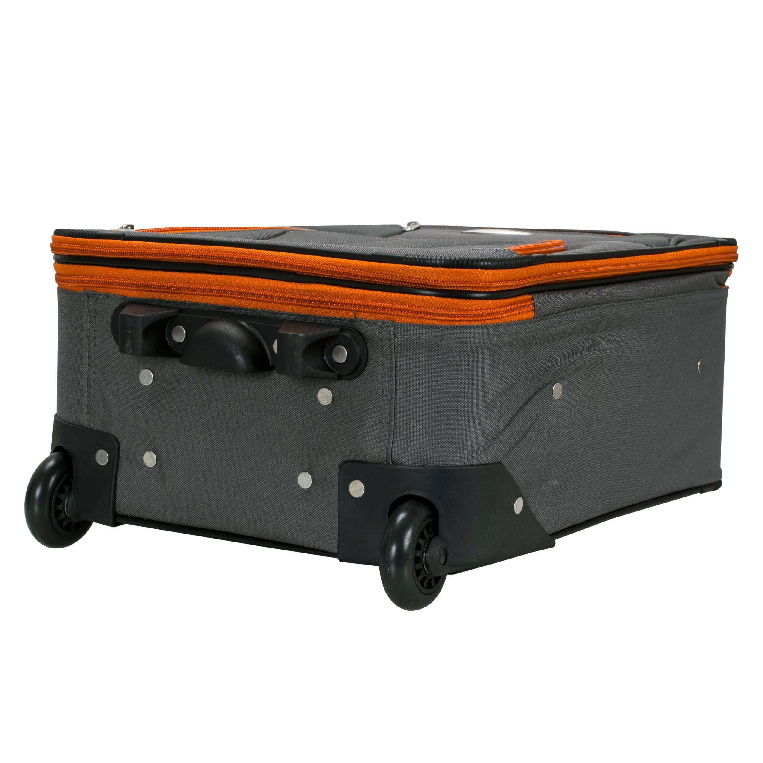 Alt View 8. Dapper Styles - Fashion Expandable Softside Upright Luggage Set Charcoal 2-piece - Leopard-2-Piece Set (14/19).