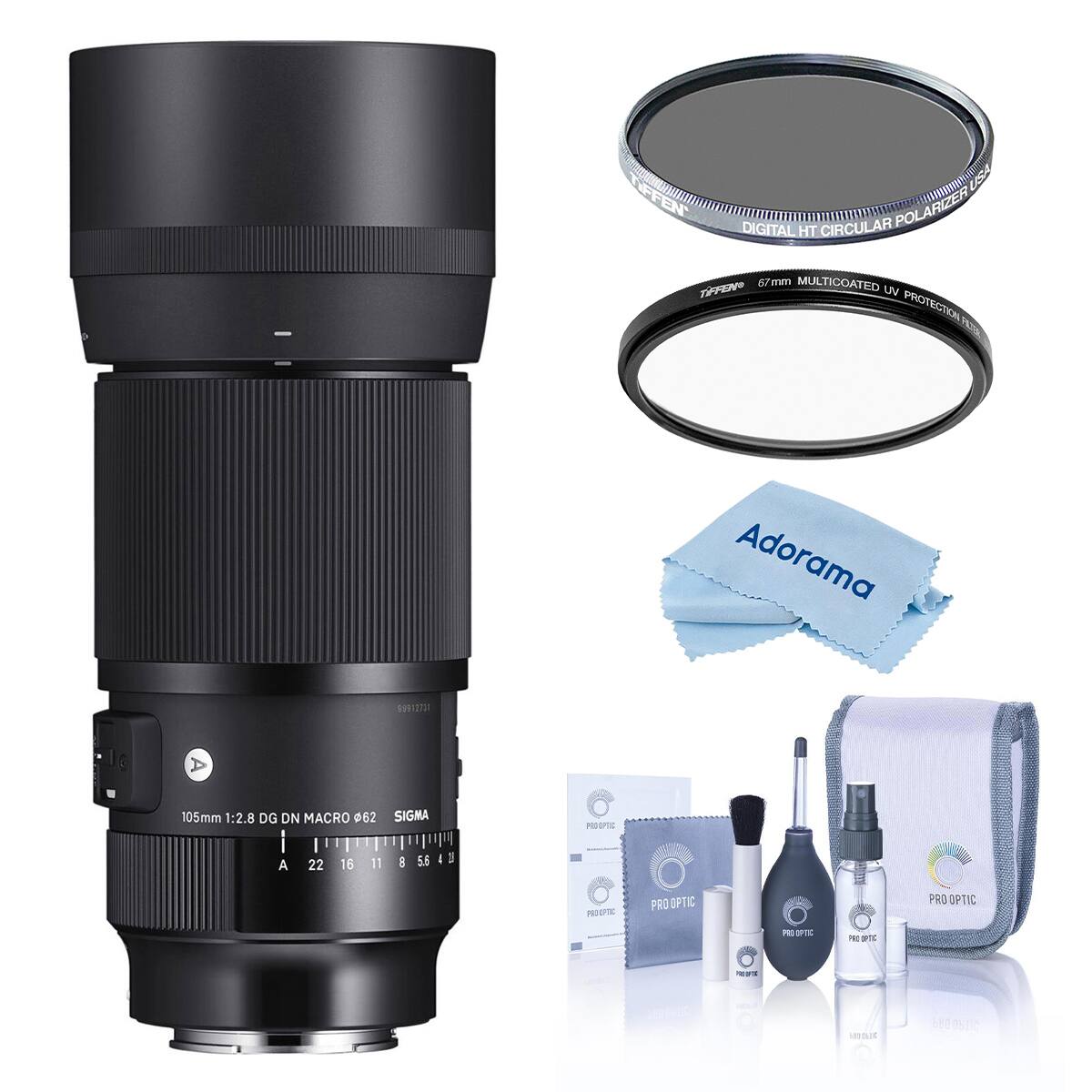 TIFFEN FS DIGITAL HT CIRCULAR POLARIZER POL 57mm MULTICOATED UV PROTECTION  
Adorama SU012TO  
105mm 1:2.8 DG DN MACRO 62  
SIGMA  
A 22 16 11 8 5.5 4  
PIDOPTIC PRO OPTIC