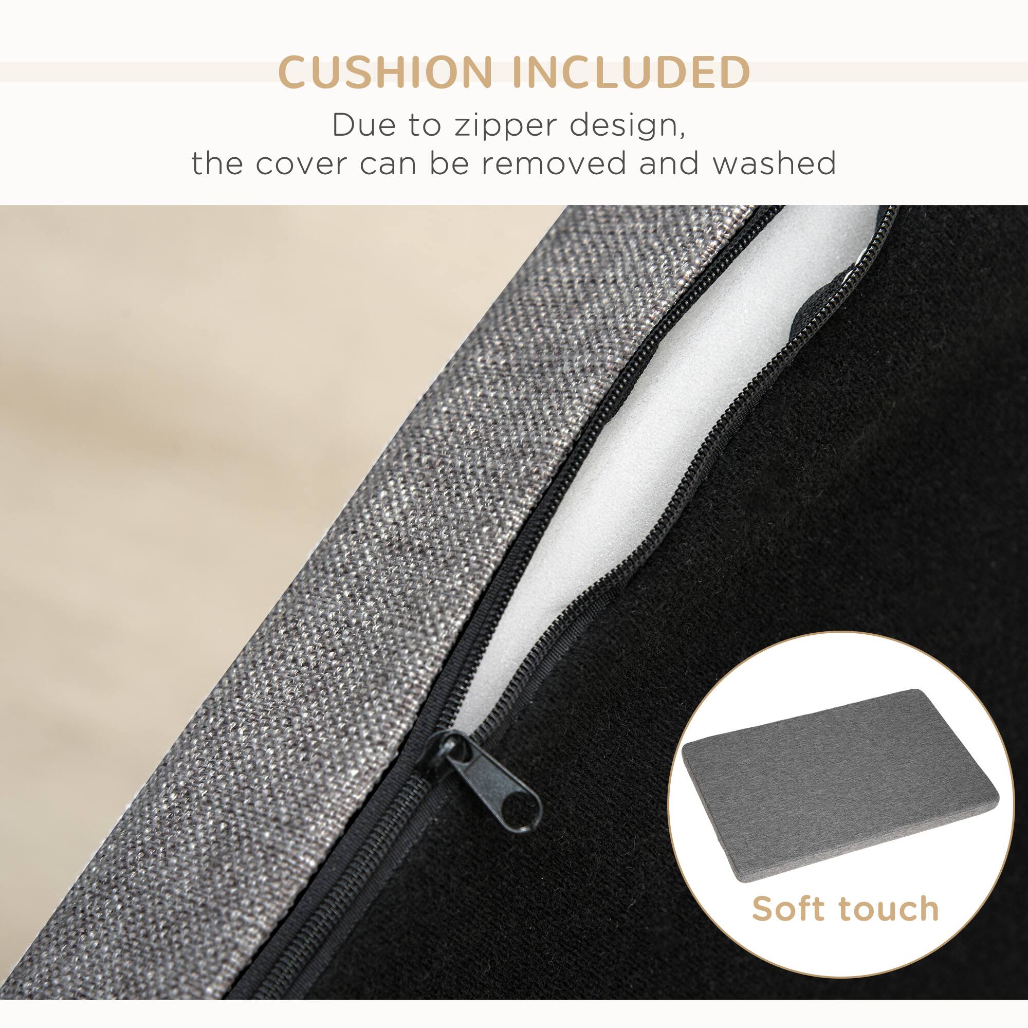CUSHION INCLUDED

Due to zipper design, the cover can be removed and washed

Soft touch