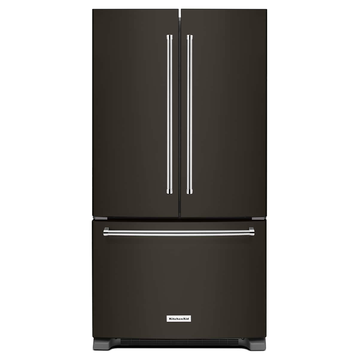 KitchenAid - 21.9 Cu. Ft. French Door Counter-Depth Refrigerator - with Printshield Finish - Black Stainless Steel - Front_Zoom