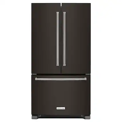 Front. KitchenAid - KitchenAid - 21.9 Cu. Ft. French Door Counter-Depth Refrigerator - Black Stainless Steel with Printshield Finish - Black Stainless Steel with Printshield Finish.