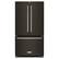 Front. KitchenAid - KitchenAid - 21.9 Cu. Ft. French Door Counter-Depth Refrigerator - Black Stainless Steel with Printshield Finish - Black Stainless Steel with Printshield Finish.