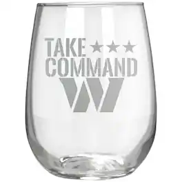 Great American Products - Washington Commanders Etched 17oz. Rally Cry Stemless Wine Glass - Multicolor