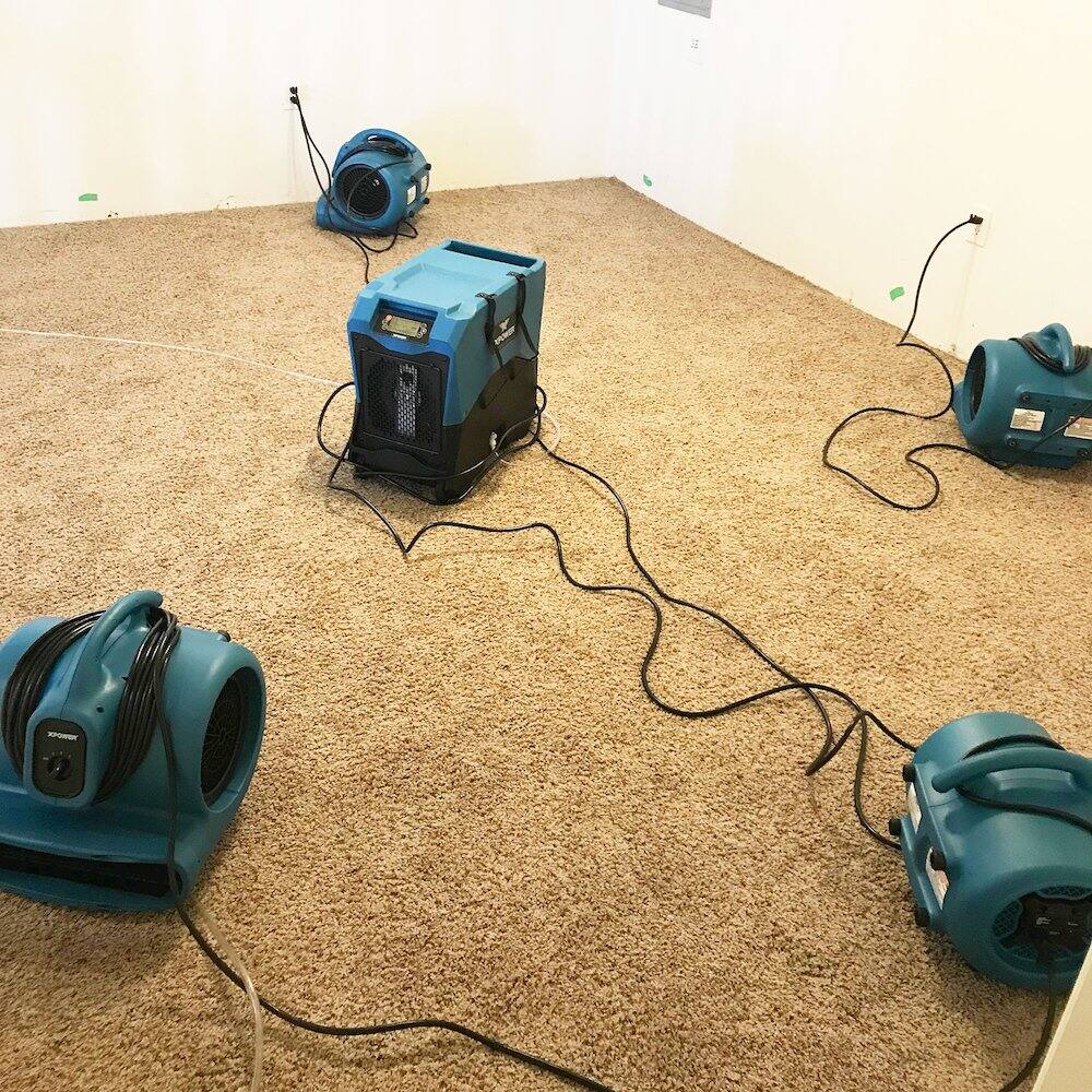 Alt View 8. XPOWER - 1/3 HP 2600 CFM 3 Speed, Carpet Dryer, Blower with Built-in GFCI Power Outlets - Blue.