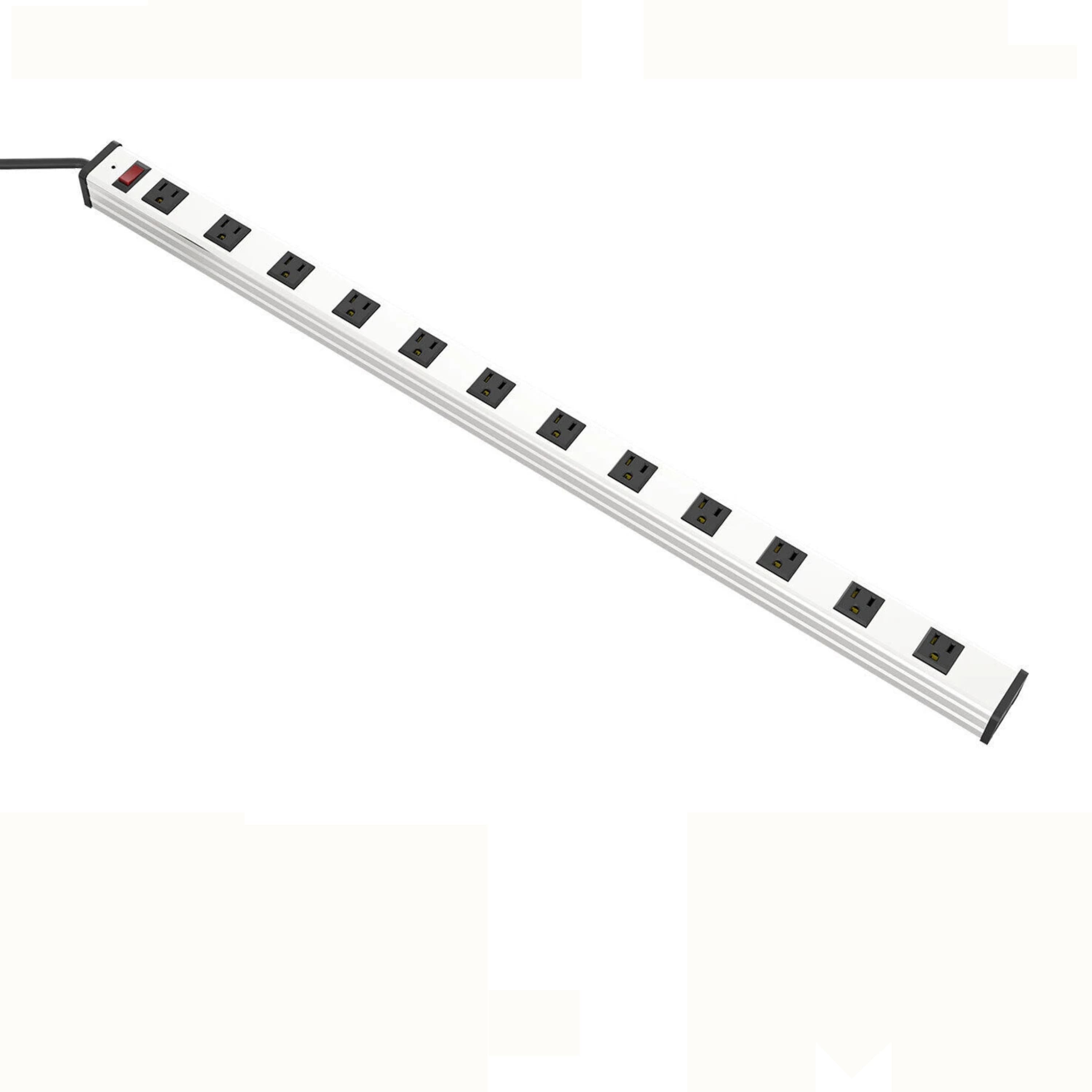 Kitcheniva - Heavy Duty 12 Outlet Power Strip Surge Protector Aluminum Housing 1875W - White