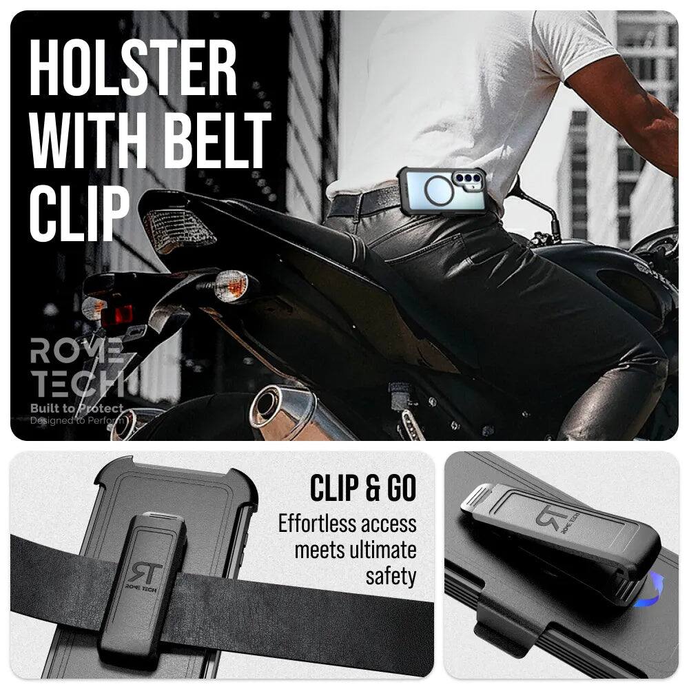 HOLSTER WITH BELT CLIP

ROVE TECH

Built to Protect
Designed to Perform

CLIP & GO
Effortless access meets ultimate safety