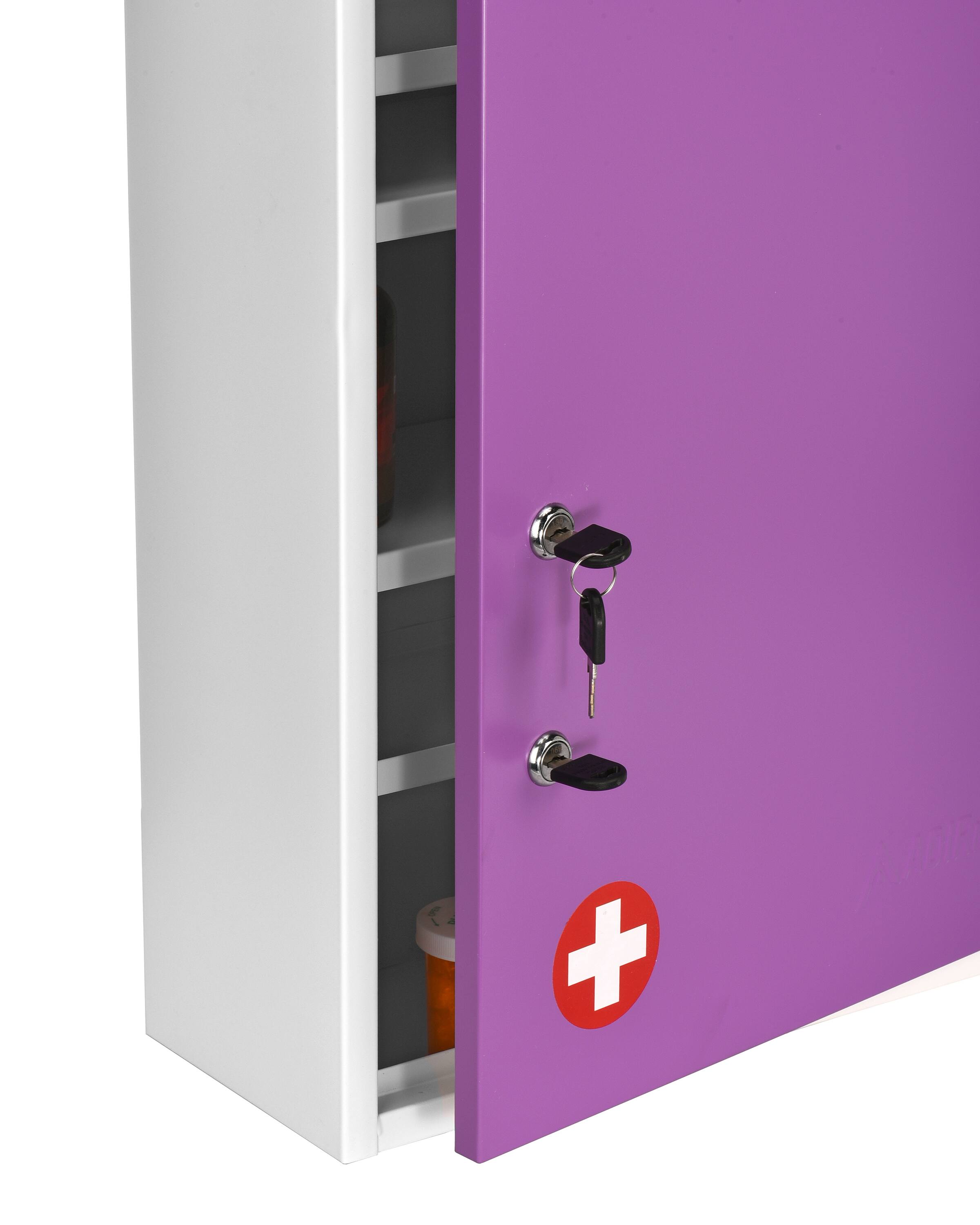 Alt View 1. Viva Comfort - Large Surface Mount Bathroom Medicine Cabinet with Dual Lock - Purple.
