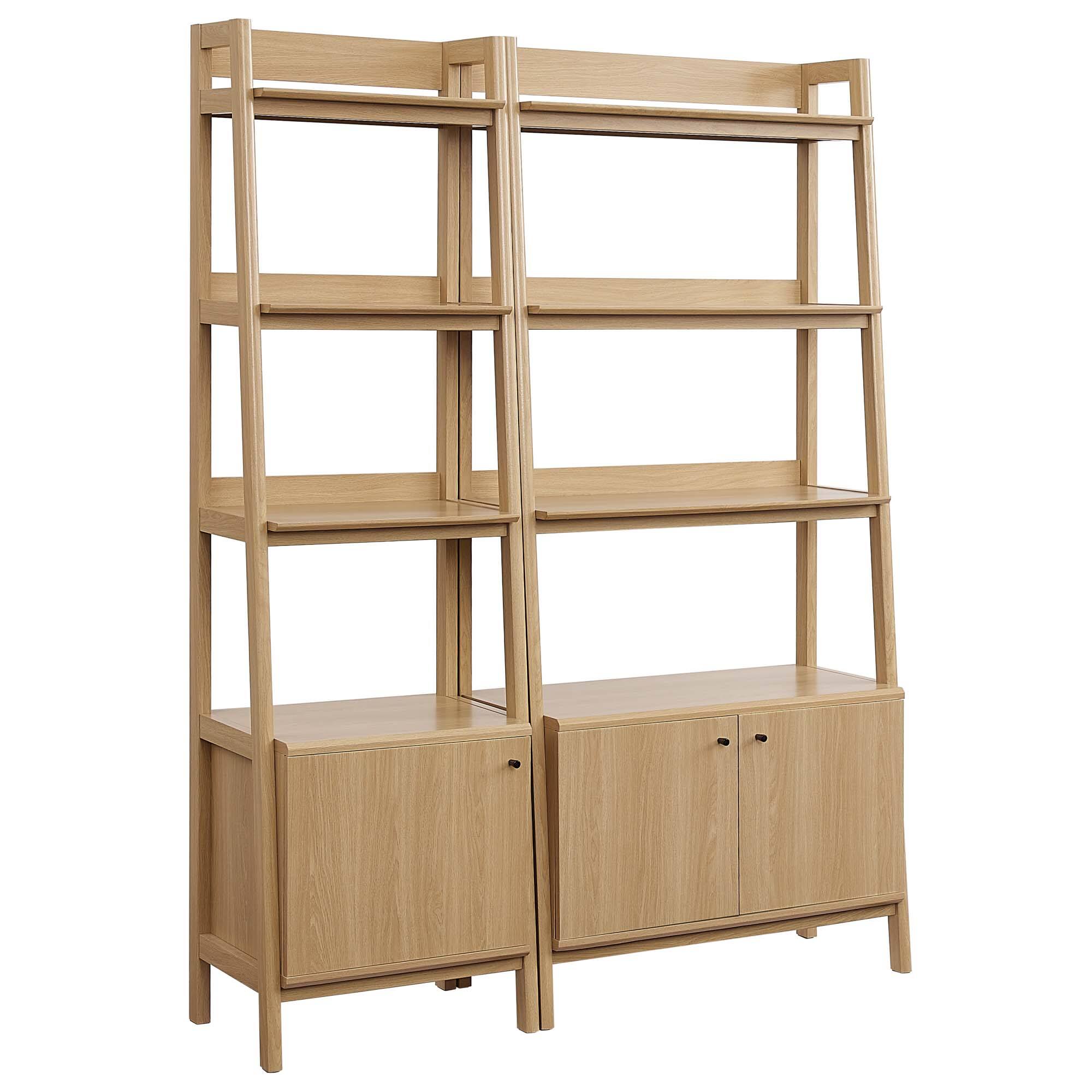 Angle. Modway - Bixby Wood Bookshelves Set of 2 by Modway - Oak.