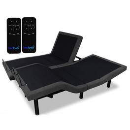 Hivvago - Split King Adjustable Bed Frame Base with Wireless Remote - Black