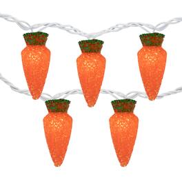Northlight - 10-Count Carrot Easter String Light Set, 7.25ft White Wire - Orange
