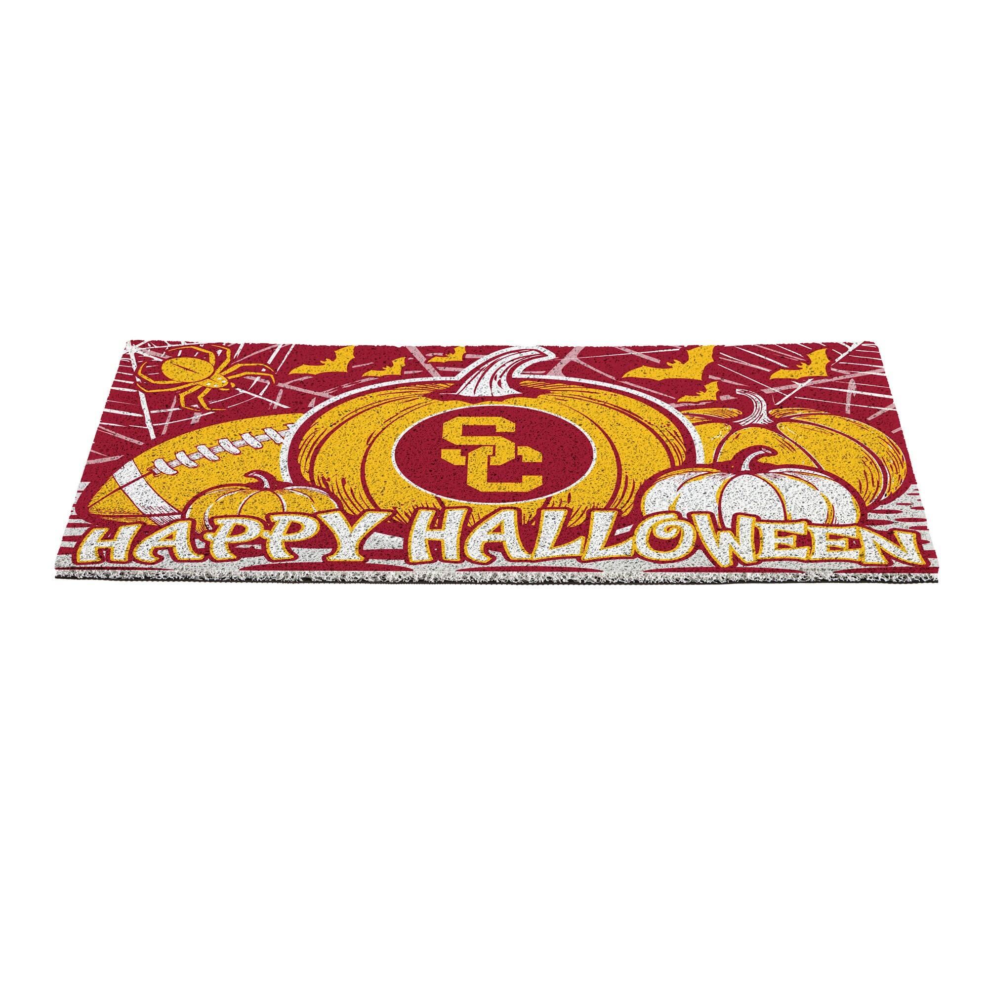 Alt View 2. Evergreen Enterprises - USC Trojans 28" x 16" Happy Halloween Turf Door Mat - Multicolor.