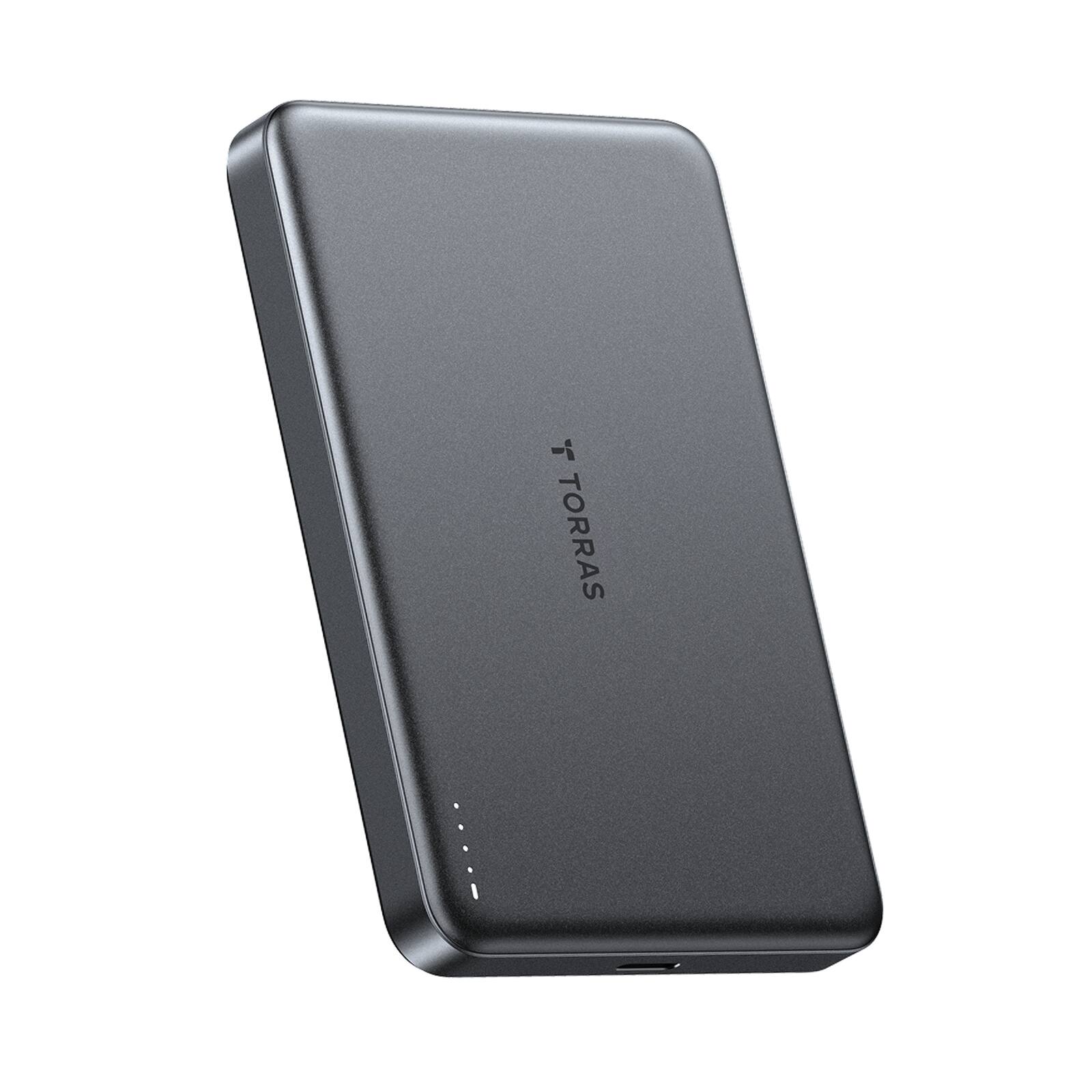 Front. TORRAS - TORRAS Minimag Pro 10,000mAh Qi2.2 Magnetic Wireless Power Bank – 25W Ultra-Fast Wireless Portable Charger，Gray - Gray.