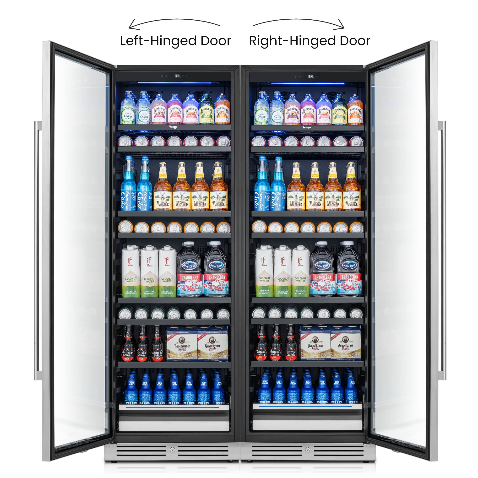 Left-Hinged Door  
Right-Hinged Door