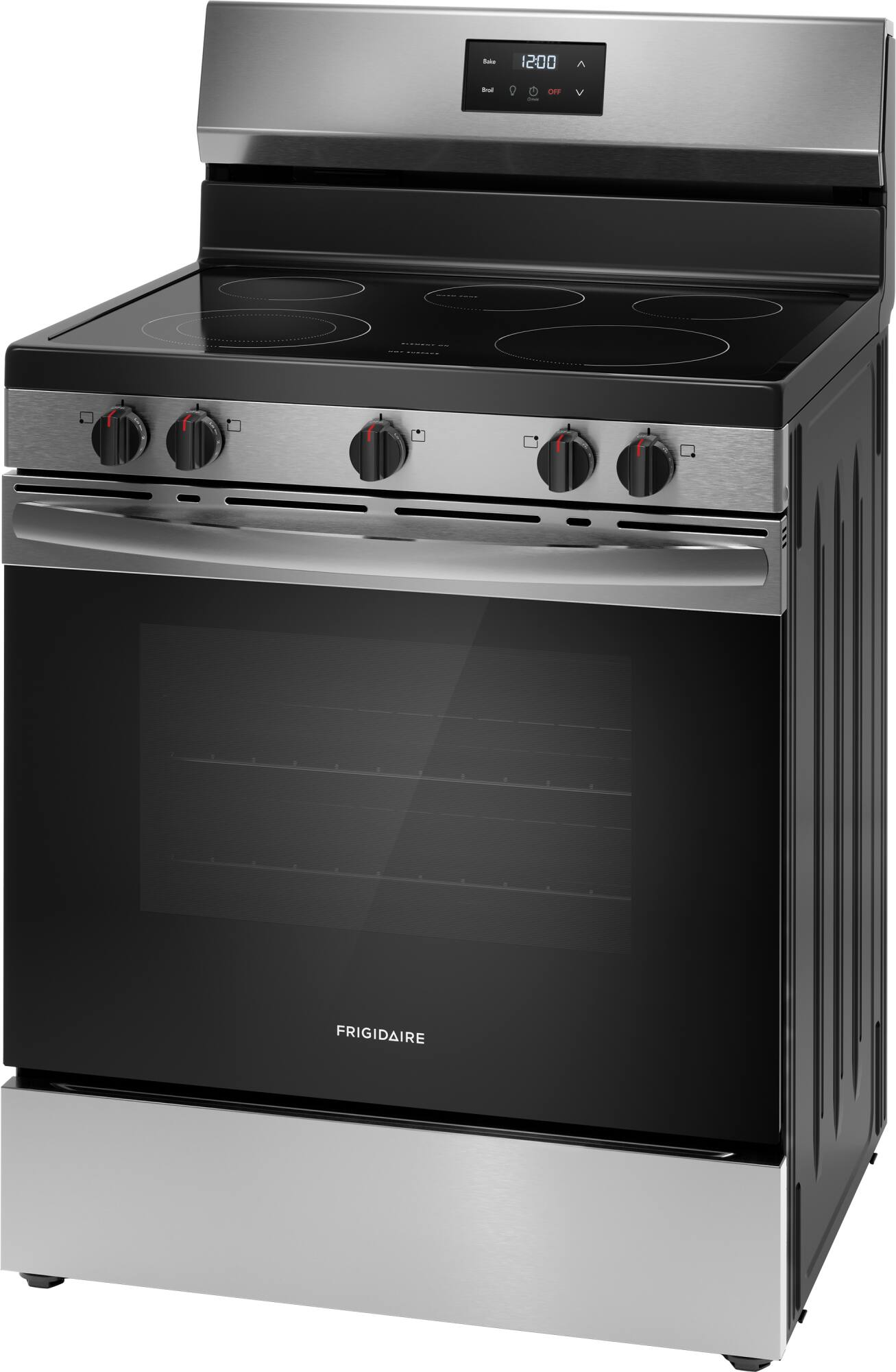 Angle. Frigidaire - Frigidaire 5.3 Cu. Ft. Freestanding Electric Range with Quick Boil Element - Stainless Steel.