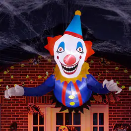 Winado - 3.3FT Halloween Inflatable Wall Hanging Joker Decoration with Build-in LED Light Blow Up for Holiday Outdoor Indoor Lawn - Blue