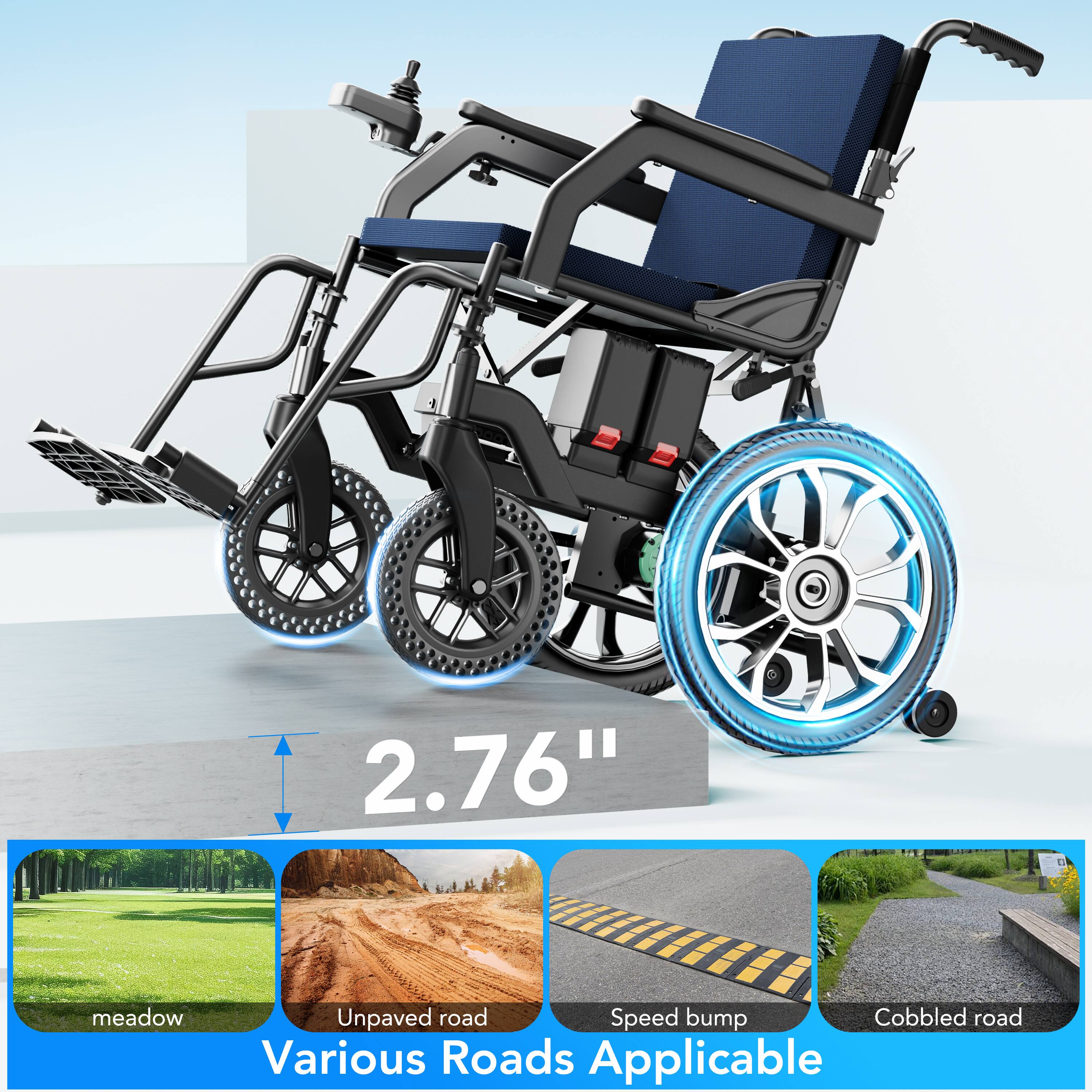 2.76" meadow  
Unpaved road  
Speed bump  
Cobbled road  
Various Roads Applicable