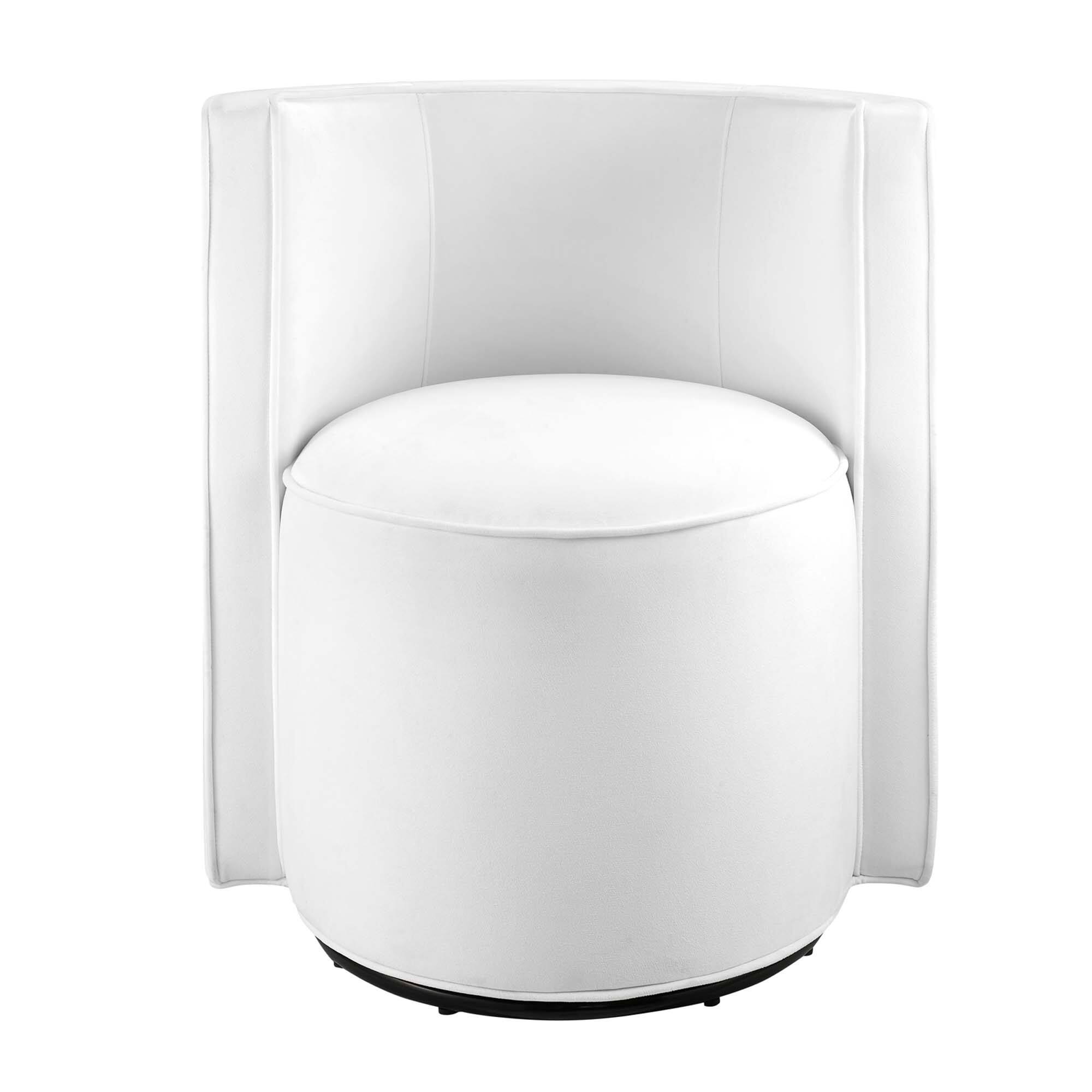 Alt View 4. Modway - Della Performance Velvet Fabric Swivel Chair by Modway - White.