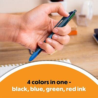 4 colors in one - black, blue, green, red ink