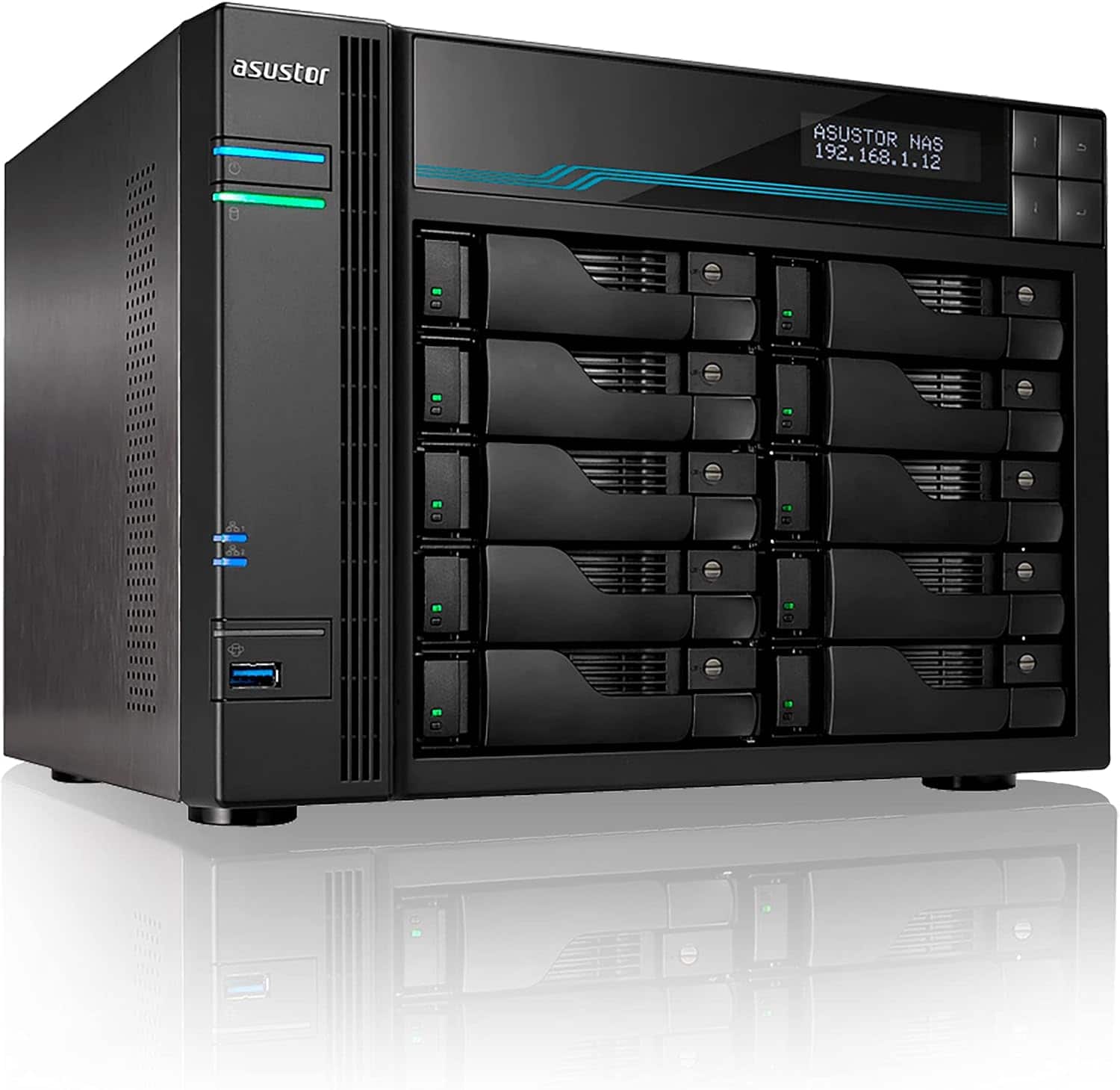 Asustor - Lockerstor 10 AS6510T 10 Bay NAS, Intel Atom Quad-Core Enterprise Network Attached Storage (Diskless)