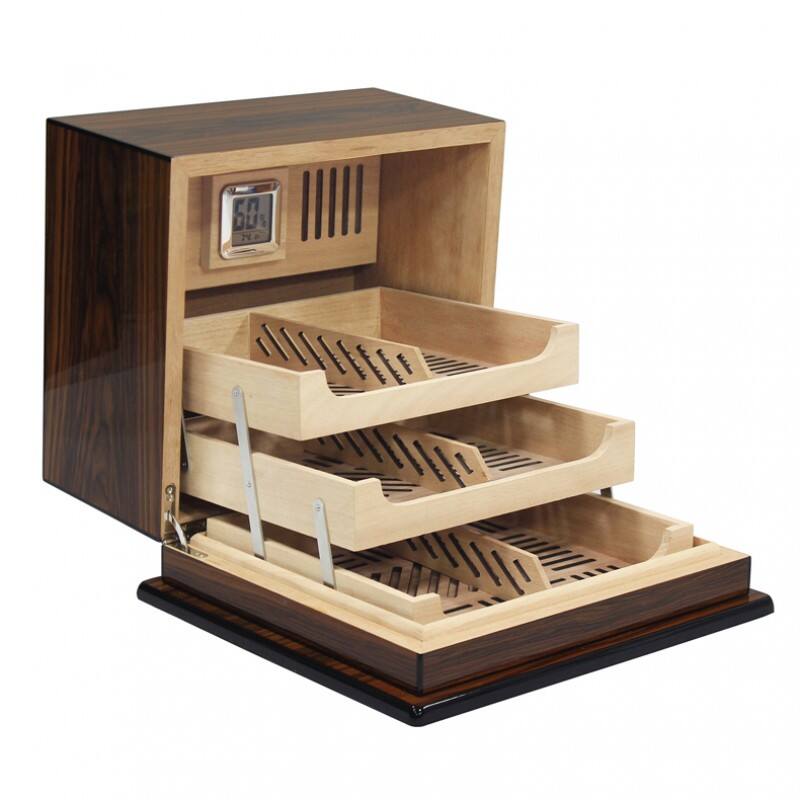 Back. Prestige - Elevate (Rio Rosewood) Cigar Humidor - Rio Rosewood Finish.
