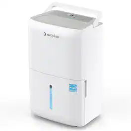 Waykar - 80-Pint Energy Star Quiet Dehumidifier with Bucket and Auto Defrost for Bedroom and Basement, Max 5000 sq. ft - White