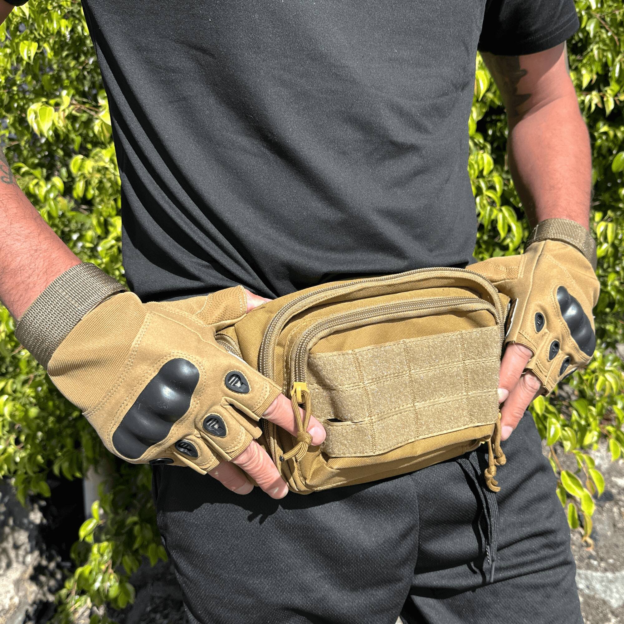 Alt View 5. JupiterGear - Tactical Military Fingerless Airsoft Gloves for Outdoor Sports, Paintball, and Motorcycling - Tan.