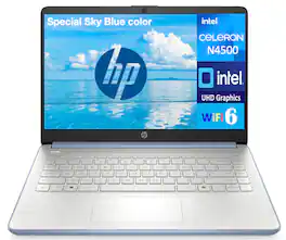 HP - 14 Everyday Value Laptop 14.0 HD HD Display (Intel Celeron N4500, 32GB DDR4, 1TB PCIe SSD, Win 11 Pro) - Sky Blue