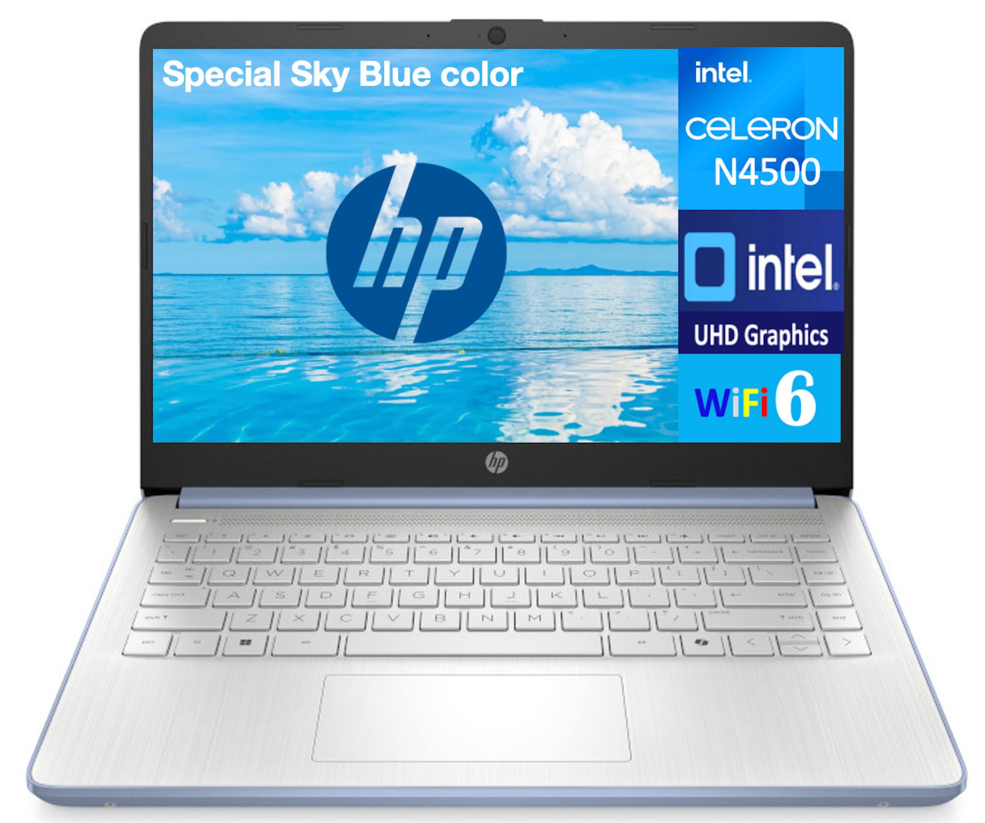 Special Sky Blue color

intel Celeron N4500

intel UHD Graphics

WiFi 6