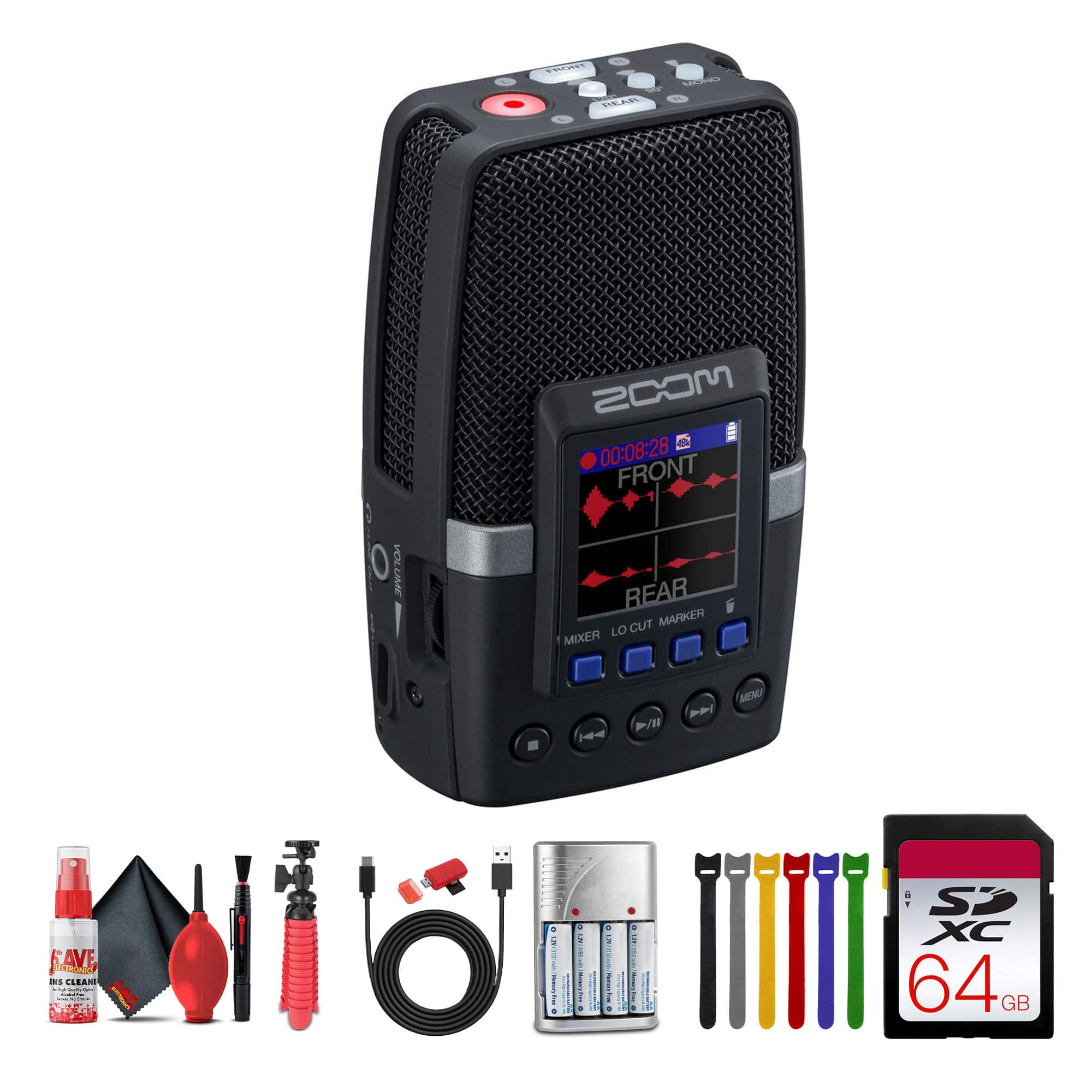 Zoom - H2essential Multi-Mic32-Bit Float Handy Recorder + Bluetooth Adapter, Bundle