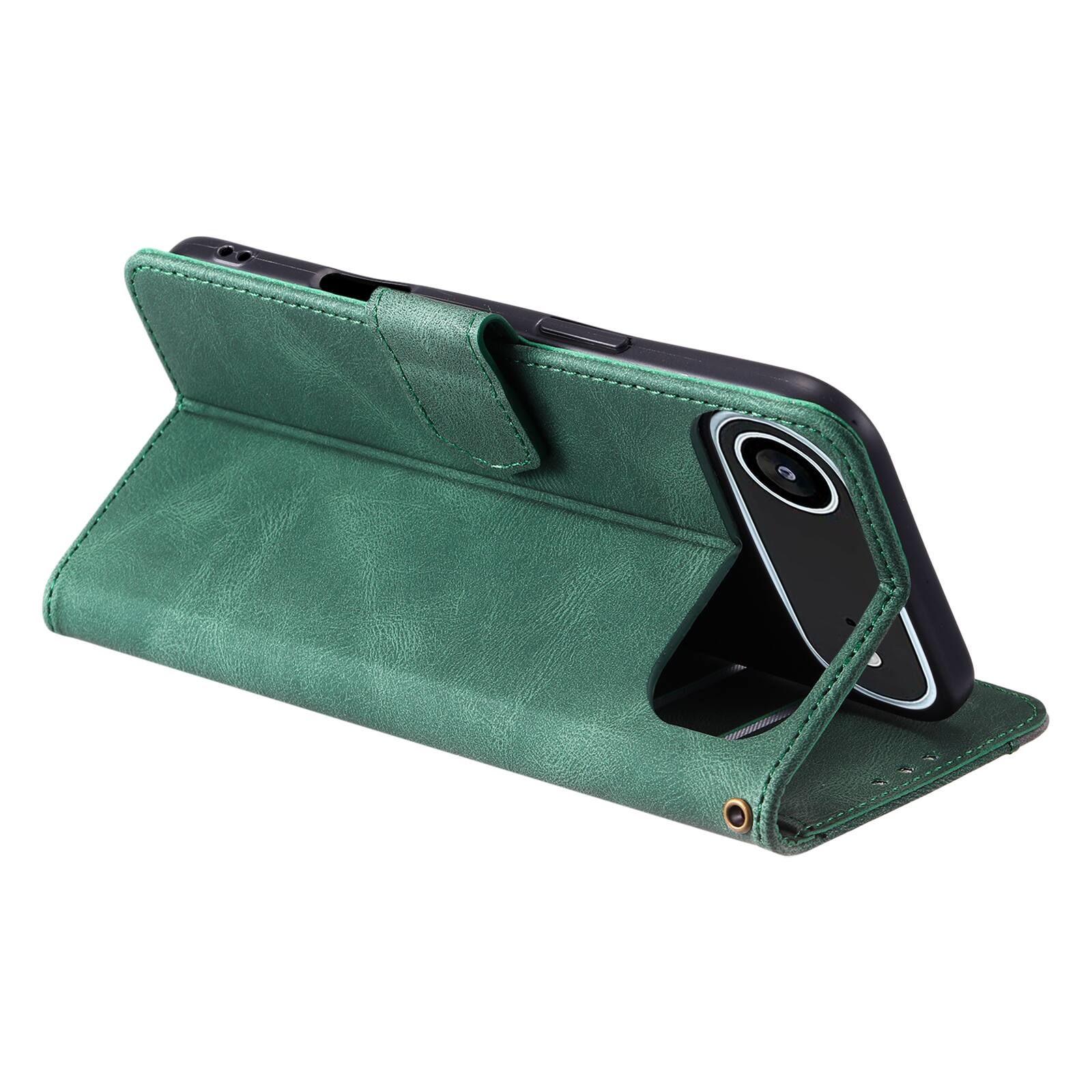 Alt View 1. Dteck - Wallet Case for Apple iPhone Air 2025,Vintage PU Leather Flip Card Holder Kickstand Magnetic Closure Phone Cover - Green.