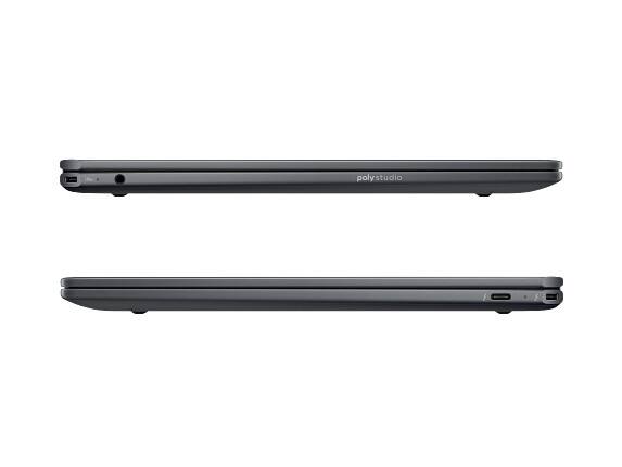 Left. HP - HP OmniBook Ultra Flip 2-in-1 Laptop 14.0 2.8K Display (Intel Ultra 7-256V, 16GB LPDDR5X, 1TB SSD, Win 11 Home) - Eclipse Gray.