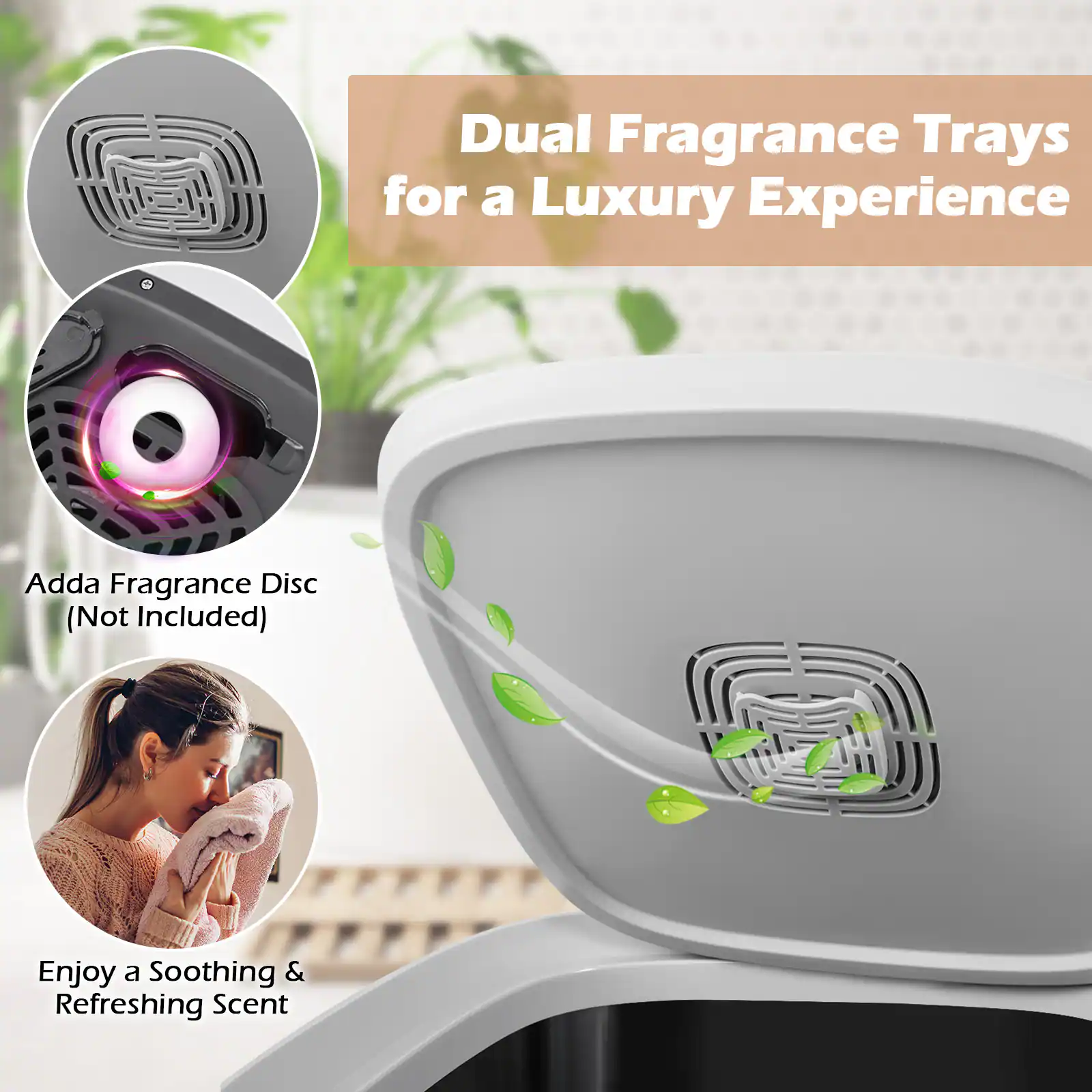 Dual Fragrance Trays for a Luxury Experience

Adda Fragrance Disc (Not Included)

Enjoy a Soothing & Refreshing Scent