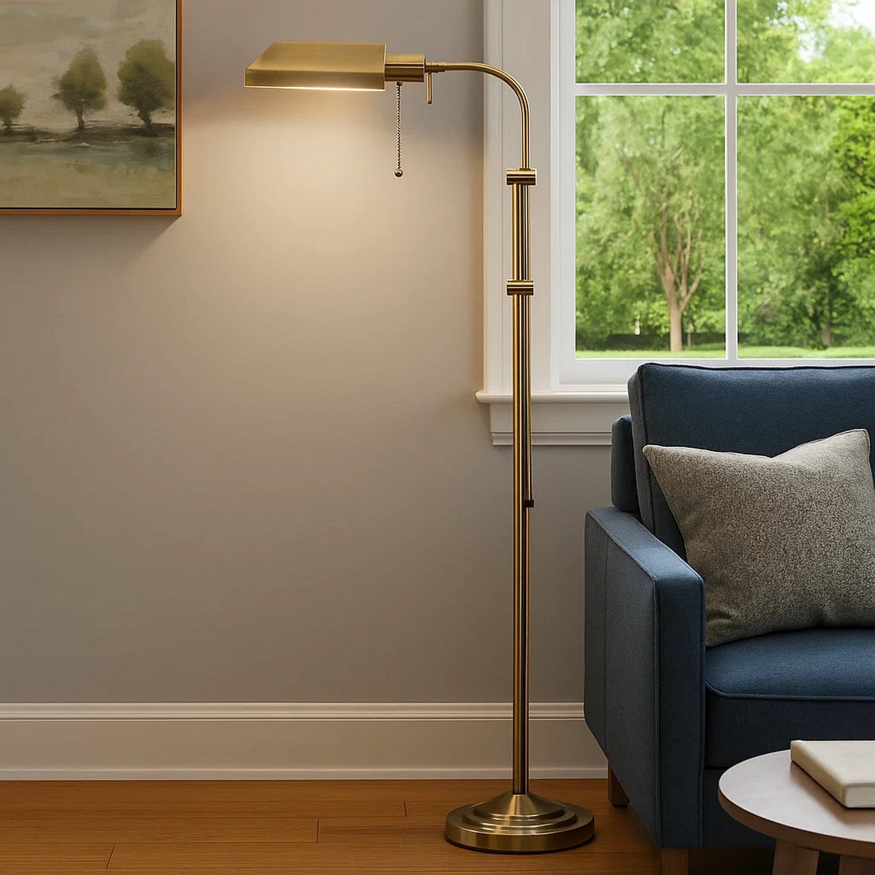 Alt View 3. Manhattan Lane - Metal Rectangular Floor Lamp with Adjustable Pole.