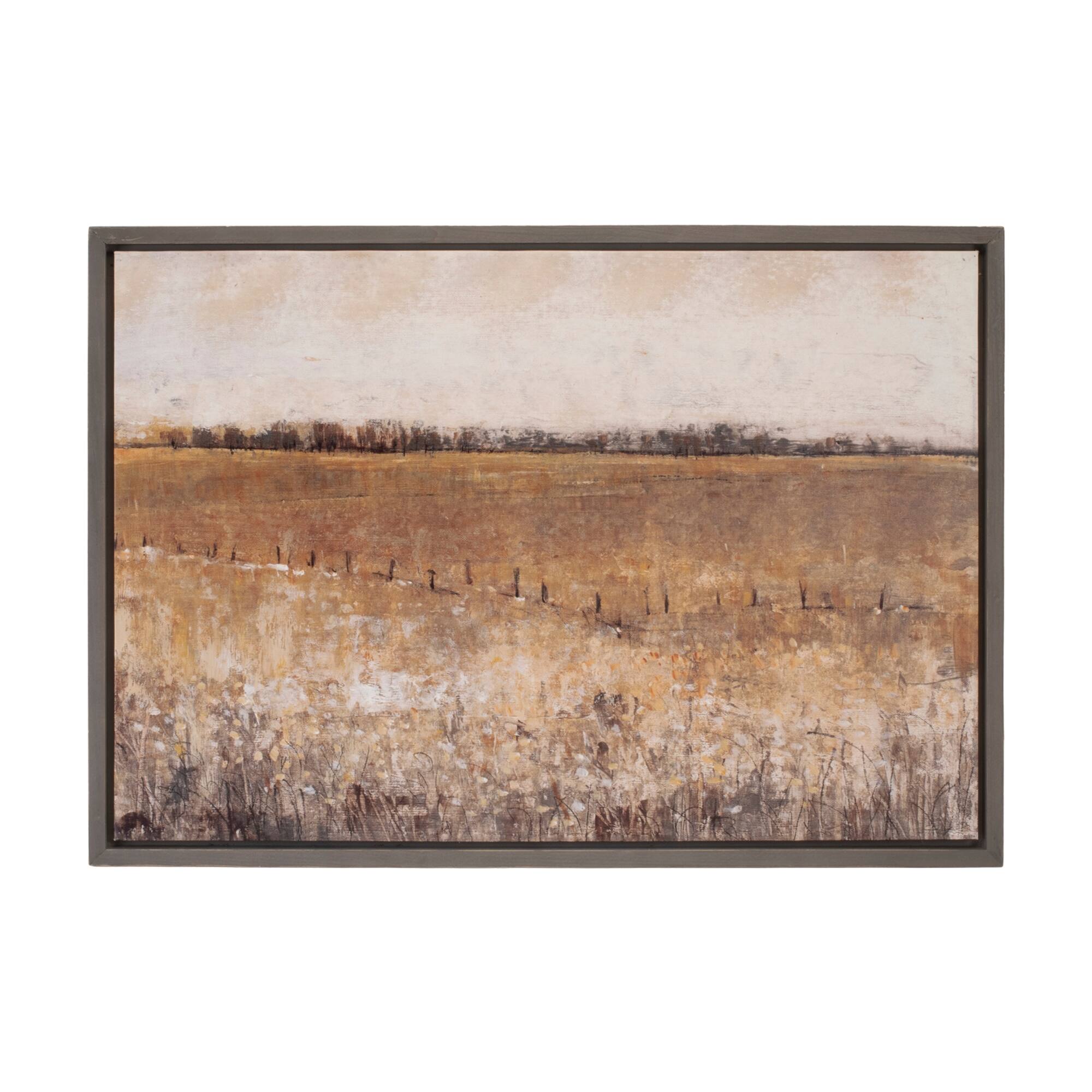 BreeBe - Framed Landscape Canvas Art 34"L - Brown, Beige