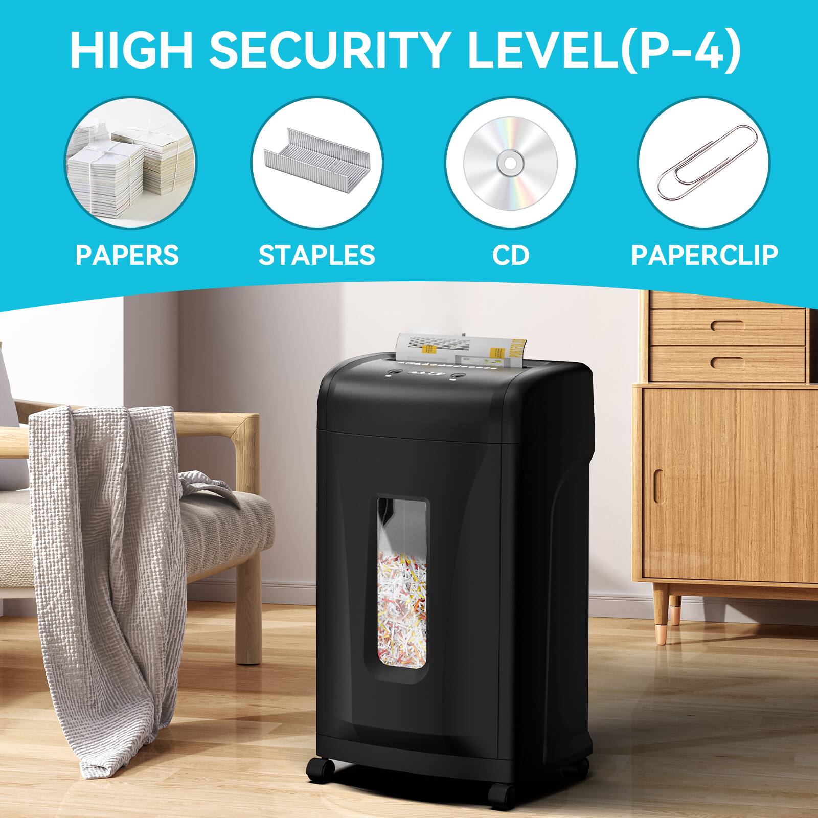 HIGH SECURITY LEVEL(P-4)
PAPERS
STAPLES
CD
PAPERCLIP