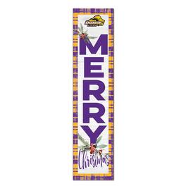Jardine - Emerson College Lions 12'' x 48'' Outdoor Merry Christmas Leaner - White