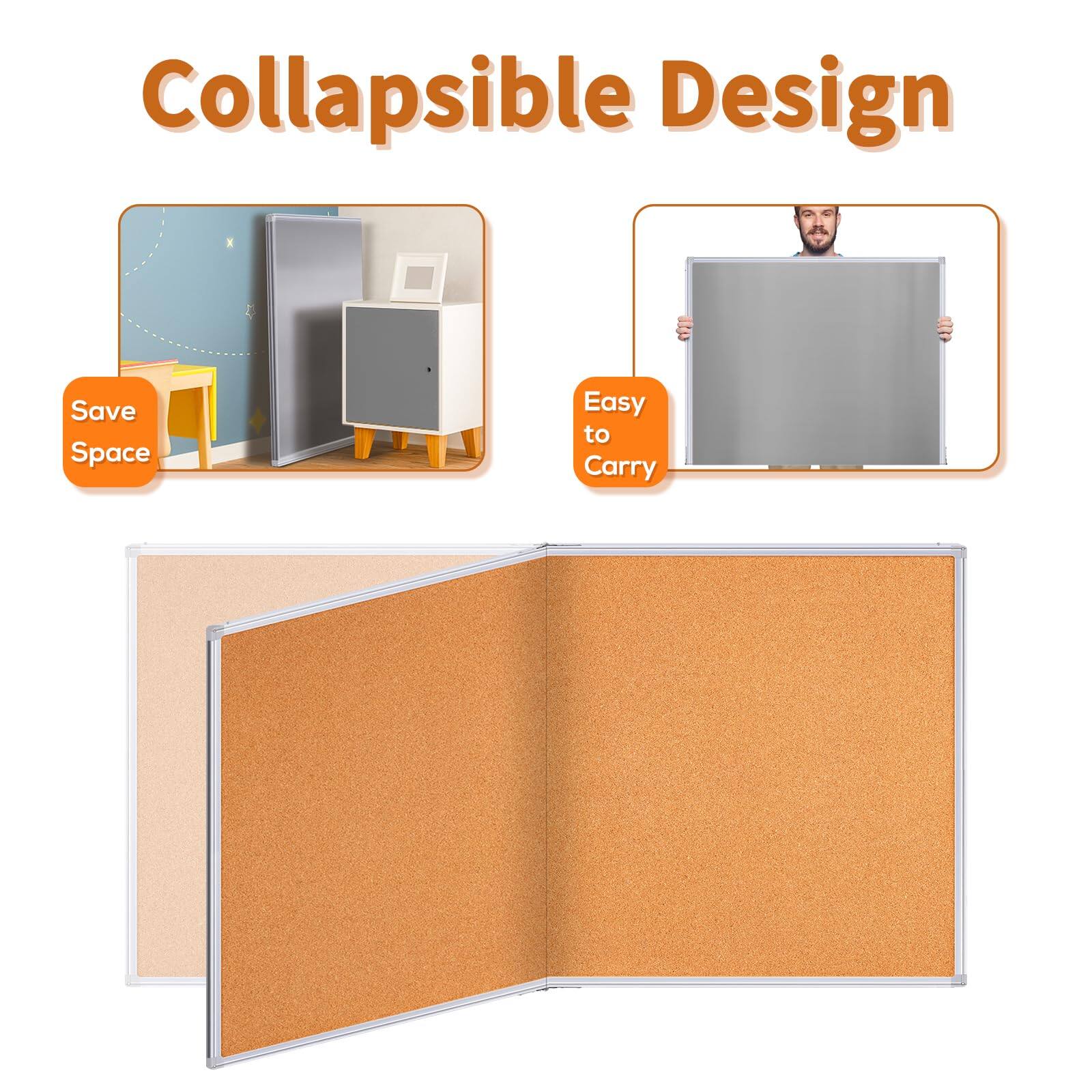 Collapsible Design

- Save Space
- Easy to Carry