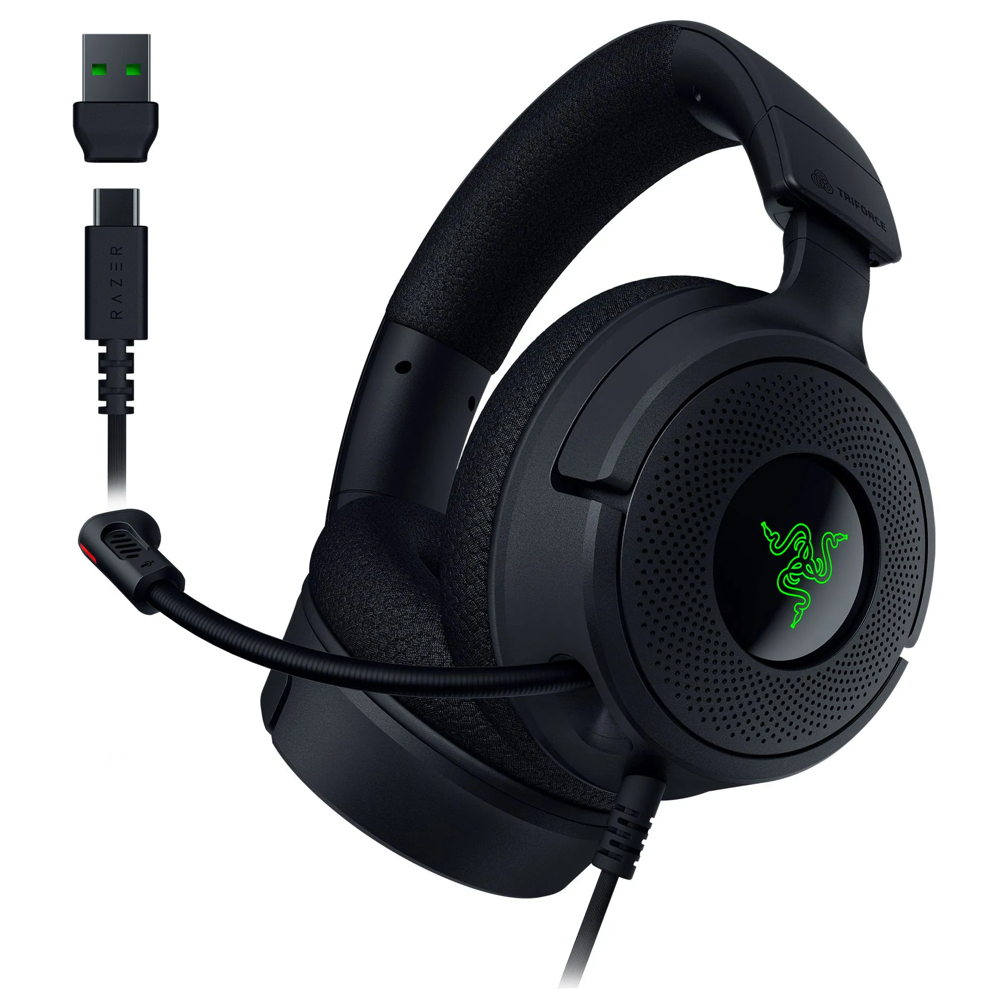 Razer - Kraken V4 X Wired Over-the-Ear Gaming Headset for PC, Mac, Playstation, Nintendo Switch, Steam Deck, Mobile, and Tablet - Black