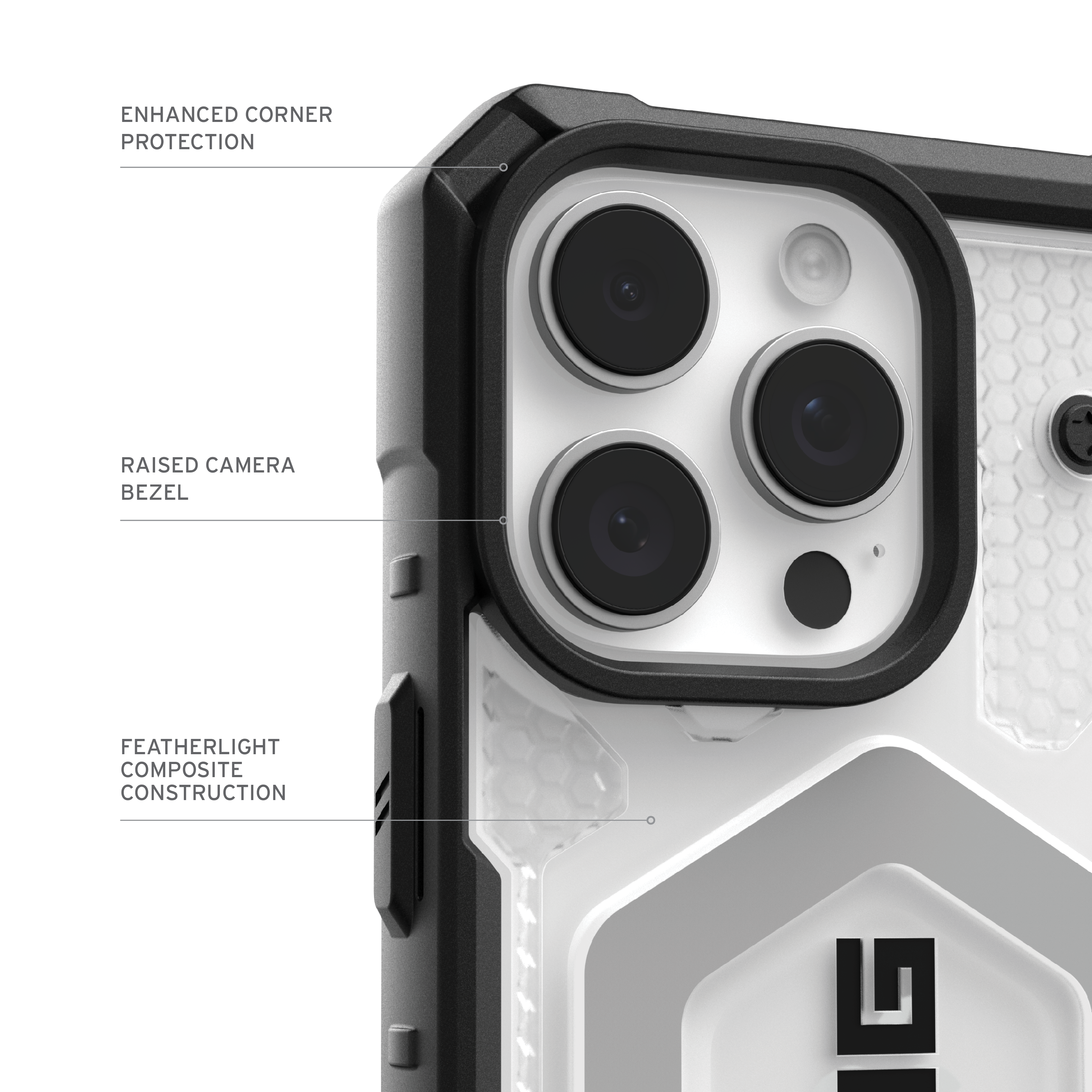 Alt View 1. UAG - Pathfinder Clear Case with Magsafe for Apple iPhone 16 Pro - Ice.