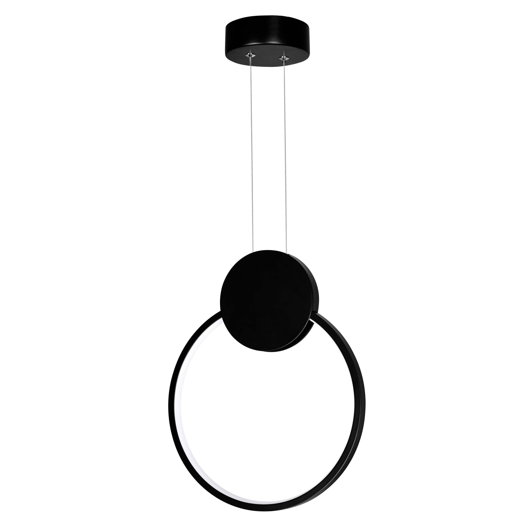 Alt View 1. CWI Lighting - Pulley 12 in LED Black Mini Pendant - Black.