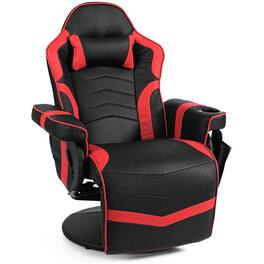 Ecooso - Ergonomic Office Chair High Back Massage Gaming Recliner with Support Pillow - Red