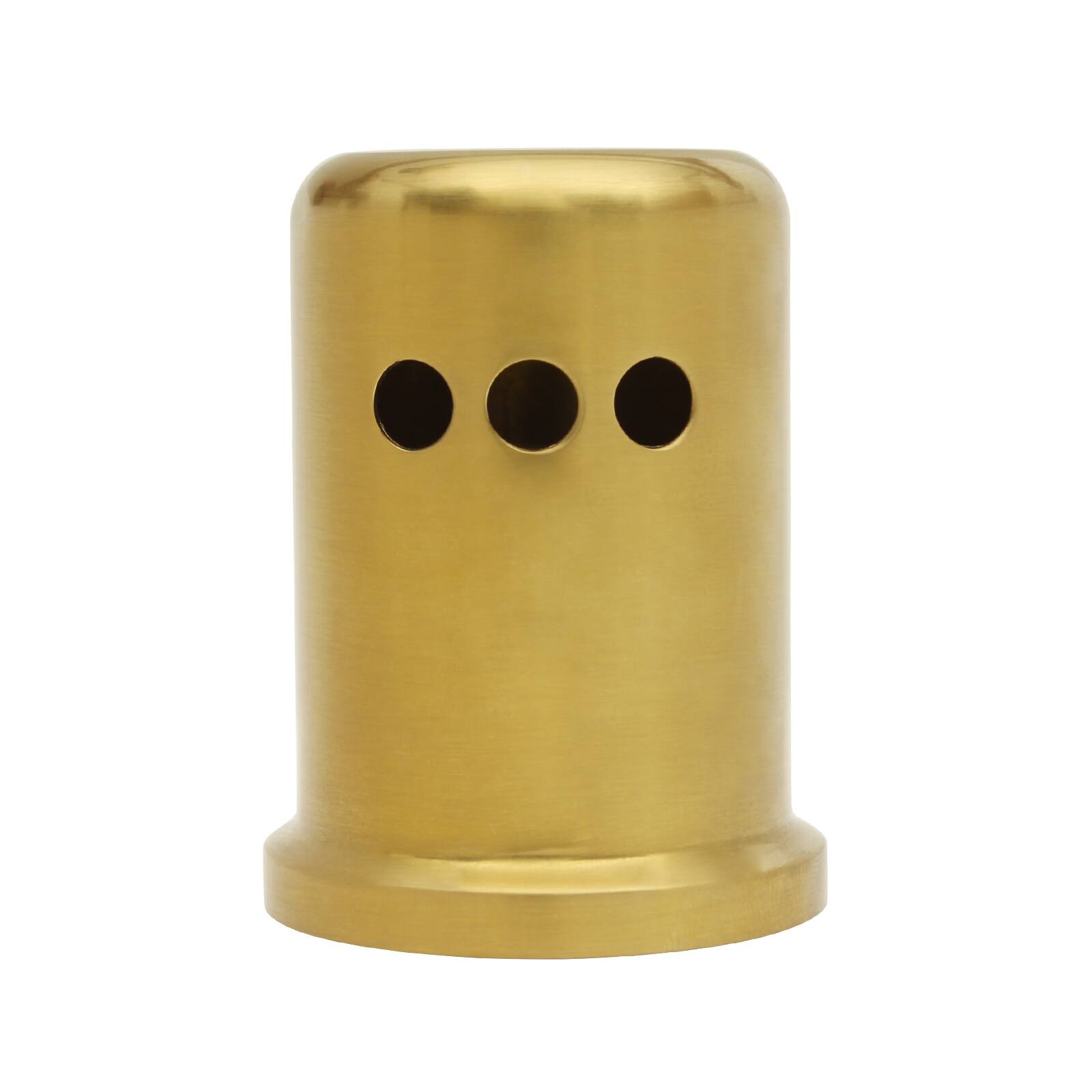 Angle. Akicon - Akicon Solid Brass Kitchen Dishwasher Air Gap Cover in Brushed Gold - Brushed Gold.