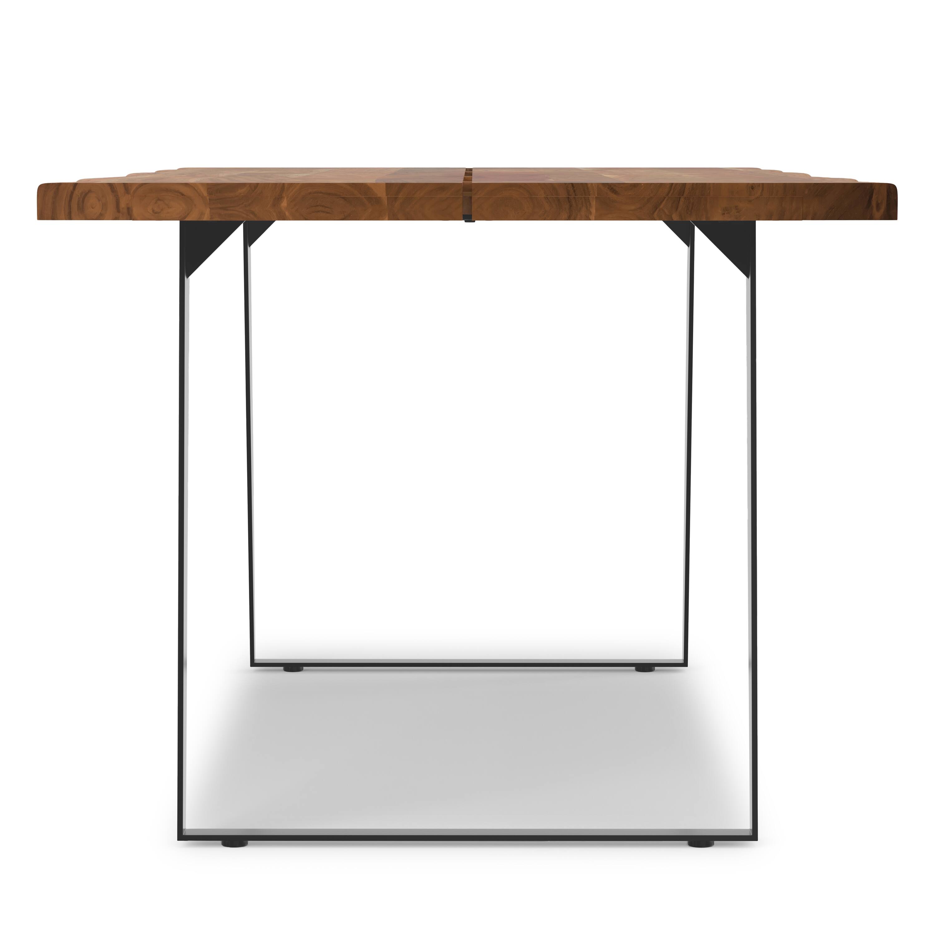 Alt View 1. Simpli Home - Delta 72 inch x 36 inch Rectangle Modern Industrial Dining Table in Natural - Natural.