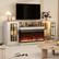 Left. U-HOMY - 70" Electric Fireplace TV Stand with 3-Sided Glass Fireplace, LED Light Entertainment Console - White.