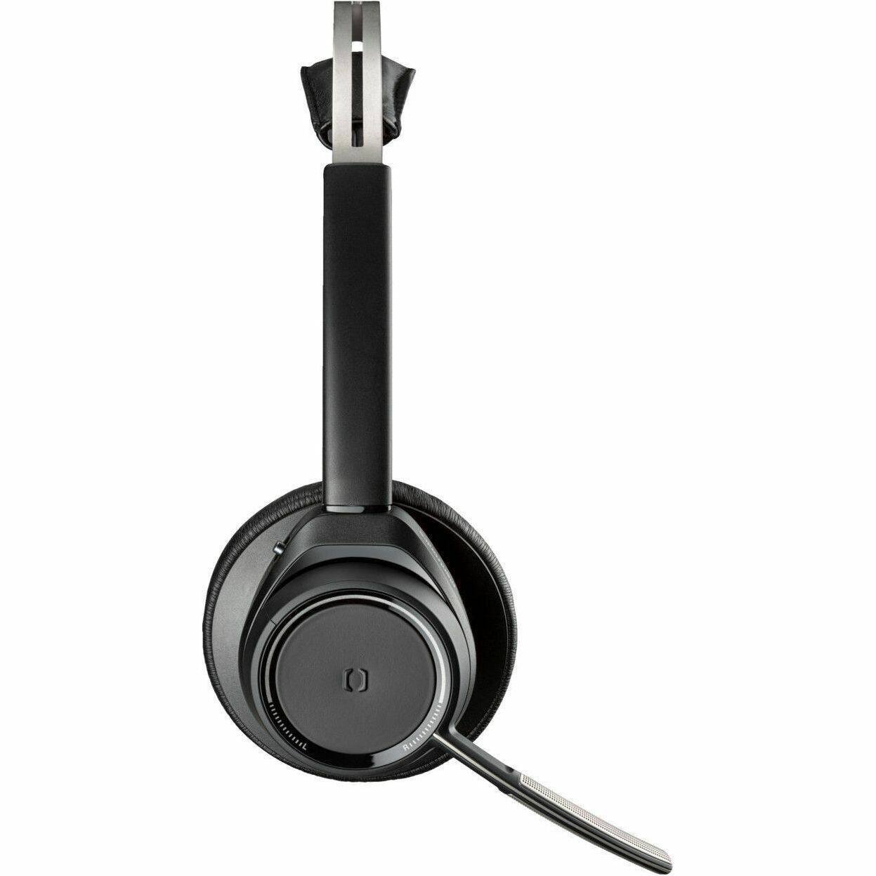 Alt View 6. HP - Poly Voyager Focus B825 UC Headset - Google Assistant, Siri - Stereo - USB Type A - Wired/Wireless - Bluetooth - 98.4 ft - Black.