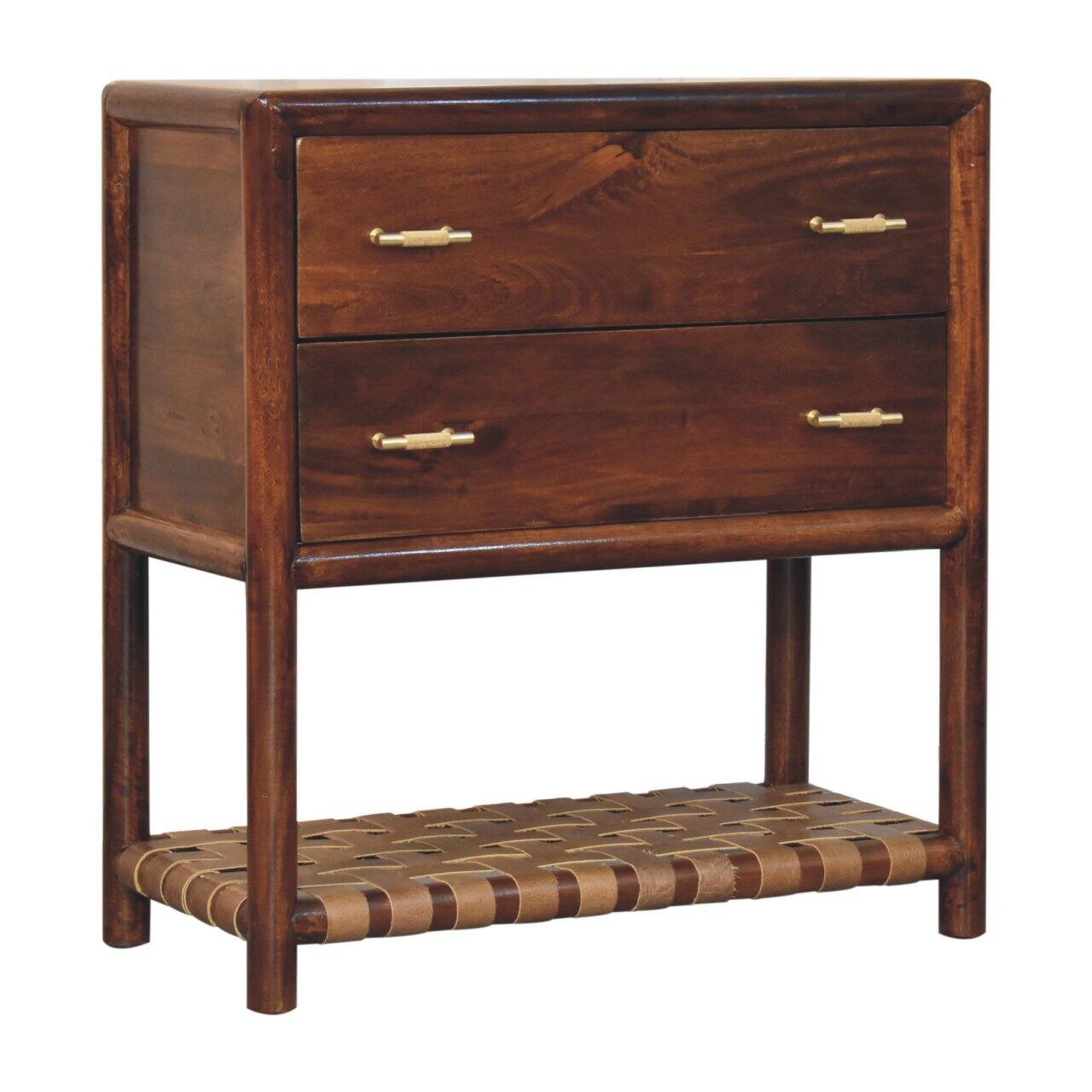 Back. Artisan Furniture - Artisan Furniture Solid Wood Regency Woven 2-Drawer Nightstand - Chestnut.