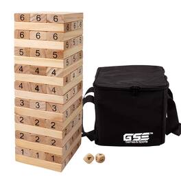 GSE Games & Sports Expert - 54-Piece Medium Tumbling Timbers,Wooden Blocks Stacking Floor Game Set for Kids- Build to Over 3ft
