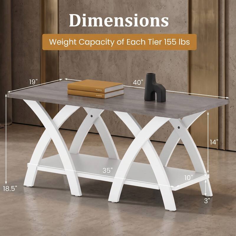 Dimensions  
Weight Capacity of Each Tier 155 lbs  
19"  
40"  
14"  
18.5"  
35"  
10"  
3"