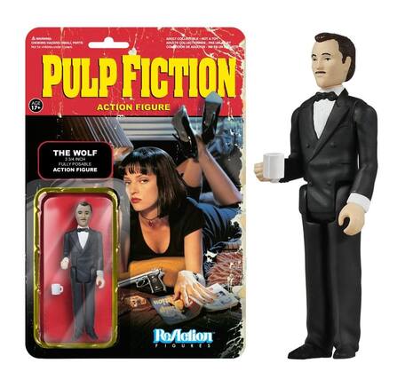 **Pulp Fiction Action Figure**
**Age 17+**
**Warning: Choking Hazard - Small Parts. Not for children under 3 years.**
**Adult Collectible - Not a Toy. Not for children under 13 years.**
**The Wolf**
**3.34" Inch Fully Posable Action Figure**
**ReAction Figures**