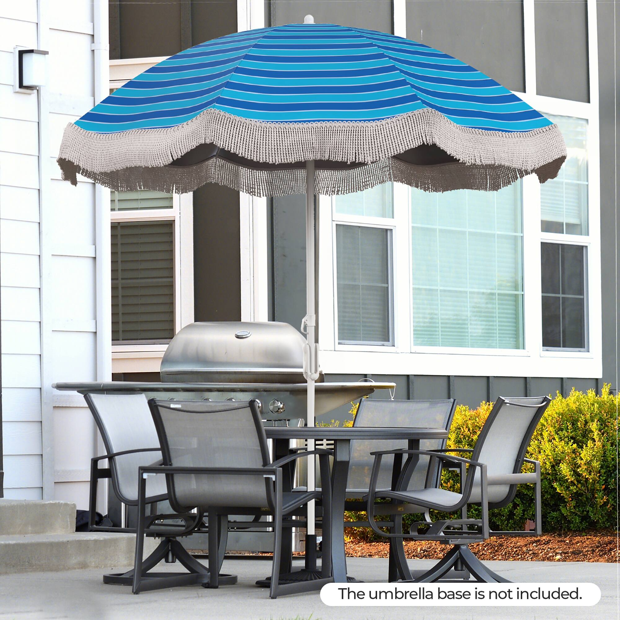 The umbrella base is not included.